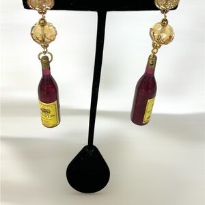Artisan Wine Bottle Dangle Earrings